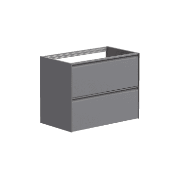 Moon 500mm Matt Grey 2 Drawer Wall Mounted Unit