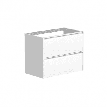 Moon 500mm Matt White 2 Drawer Wall Mounted Unit
