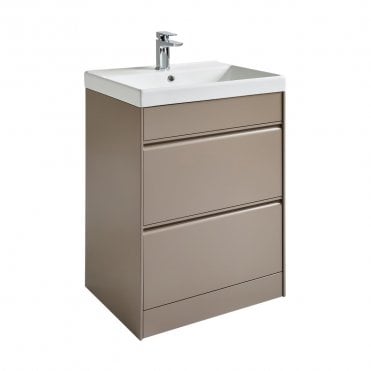 Moon 600mm Cocoa 2 Drawer Floor Standing Vanity Unit & Basin