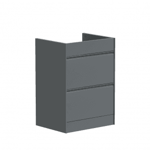Moon 600mm Matt Grey 2 Drawer Floor Standing Unit