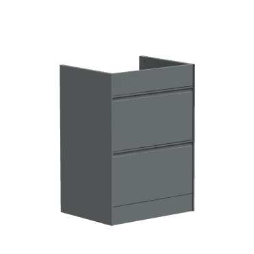 Moon 600mm Matt Grey 2 Drawer Floor Standing Unit
