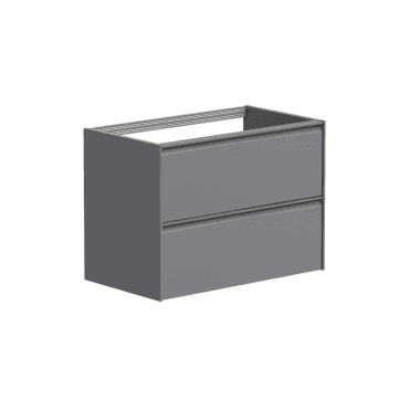 Moon 600mm Matt Grey 2 Drawer Wall Mounted Unit