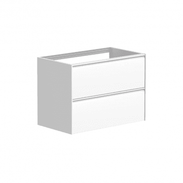 Moon 600mm Matt White 2 Drawer Wall Mounted Unit