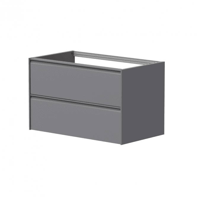 Kartell Moon 800mm Matt Grey 2 Drawer Wall Mounted Unit