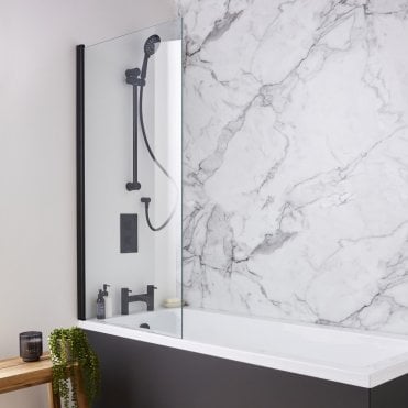Nero Black 1400mm x 780mm Square Edge Bath Screen