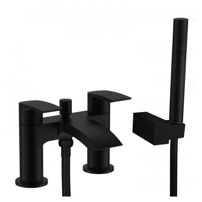 Kartell Nero Curve Black Bath Shower Mixer Tap