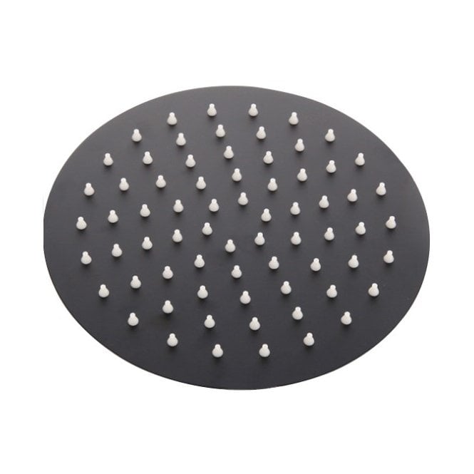 Kartell Nero Round 250mm Slimline Drench Shower Head Matt Black