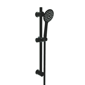 Nero Round Matt Black Adjustable Slide Rail Kit with Handset & Hose