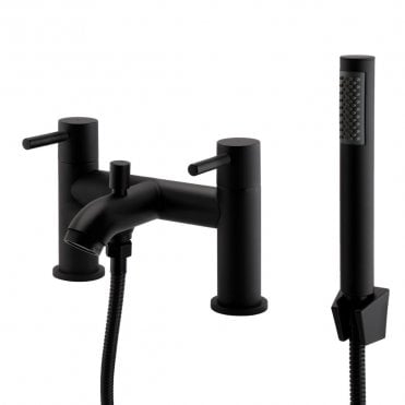 Nero Round Matt Black Bath Shower Mixer Tap