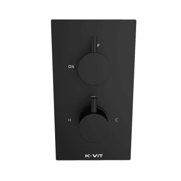 Nero Round Matt Black Concealed Thermostatic Shower Valve