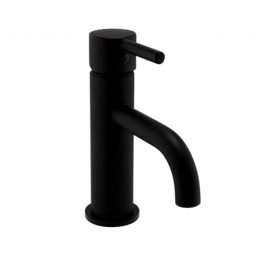 Nero Round Matt Black Mono Basin Mixer Tap