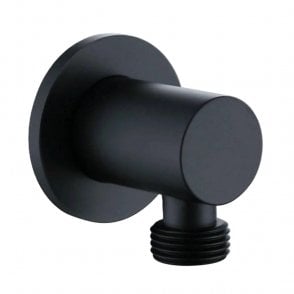 Nero Round Matt Black Wall Outlet Elbow