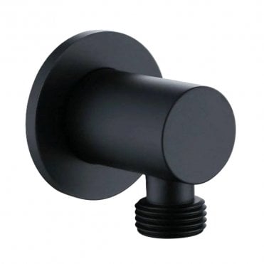 Nero Round Matt Black Wall Outlet Elbow