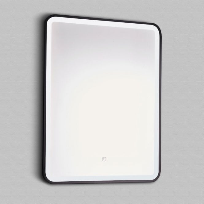 Kartell Nero Square Matt Black 800mm x 600mm LED Bathroom Mirror with Touch Sensor