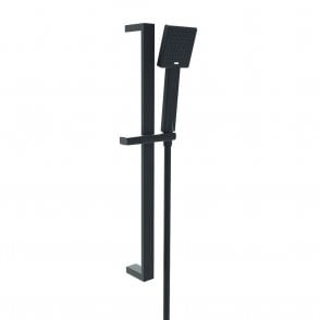 Nero Square Matt Black Adjustable Slide Rail Kit with Handset & Hose