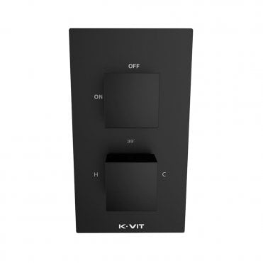 Nero Square Matt Black Concealed Thermostatic Single Outlet Shower Valve