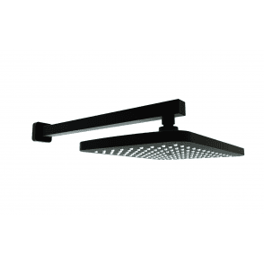 Nero Square Matt Black Wall Drench Shower Head & Wall Mounted Fixed Arm