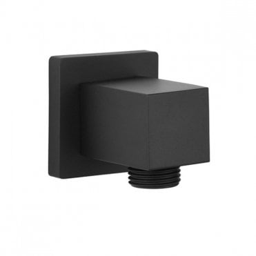 Nero Square Matt Black Wall Outlet Elbow
