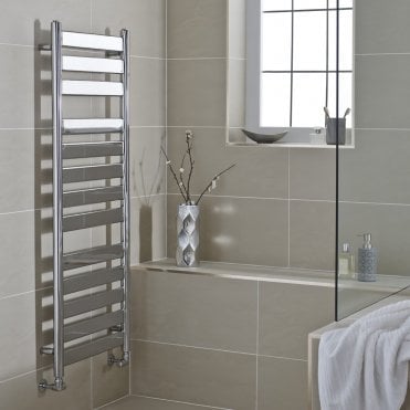 Newark Chrome Flat Bar Designer Heated Towel Rail