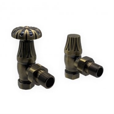 Nostalgia Vintage Brass Angled Radiator Valve (Pair)