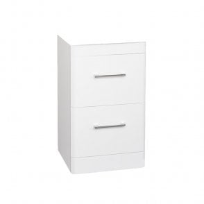 Options 24 500mm White 2 Drawer Floor Standing Unit - Unit Only