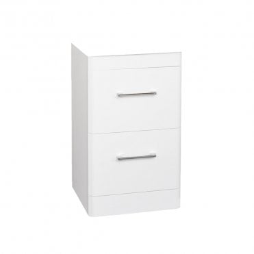 Options 24 500mm White 2 Drawer Floor Standing Unit - Unit Only