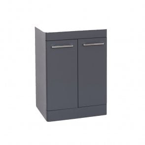 Options 24 600mm Cool Grey 2 Door Floor Standing Unit - Unit Only