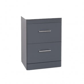 Options 24 600mm Cool Grey 2 Drawer Floor Standing Unit - Unit Only