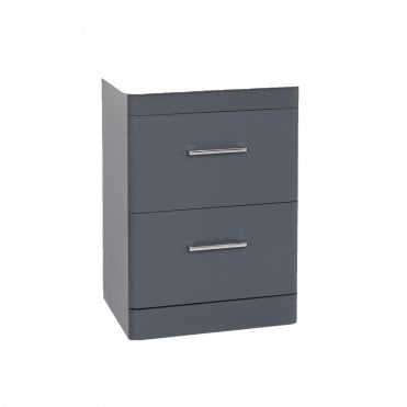 Options 24 600mm Cool Grey 2 Drawer Floor Standing Unit - Unit Only
