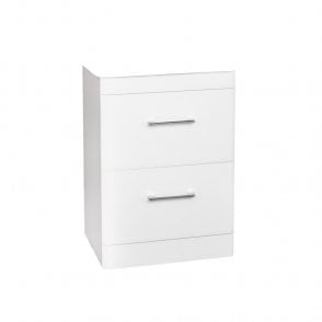 Options 24 600mm White 2 Drawer Floor Standing Unit - Unit Only