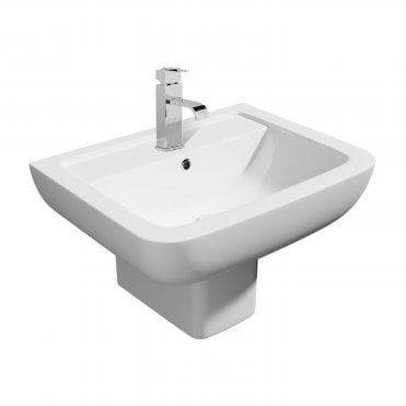 Options 600 550mm 1 Tap Hole Basin & Semi Pedestal