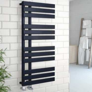 Oregon Matt Black 1180mm x 500mm Modern Style Designer Heated Towel Rail
