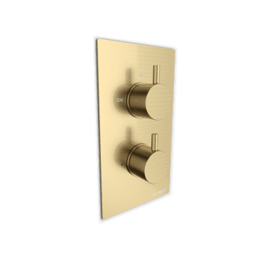 Ottone Brushed Brass Thermostatic Single Outlet Concealed Shower Valve
