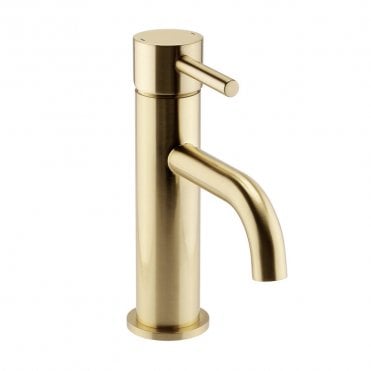 Ottone Mono Basin Mixer Tap Brushed Brass