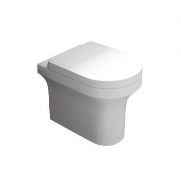 Ozone Round Rimless Back to Wall Toilet Pan & Soft Close Seat