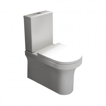 Ozone Round Rimless Close to Wall Close Coupled Toilet & Premium Soft Close Seat
