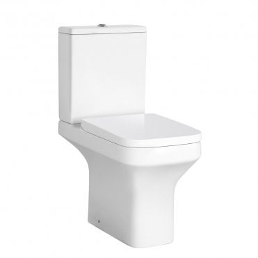 Ozone Square Rimless Close Coupled Toilet & Soft Close Seat