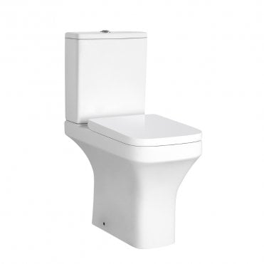 Ozone Square Rimless Comfort Height Close Coupled Toilet & Soft Close Seat