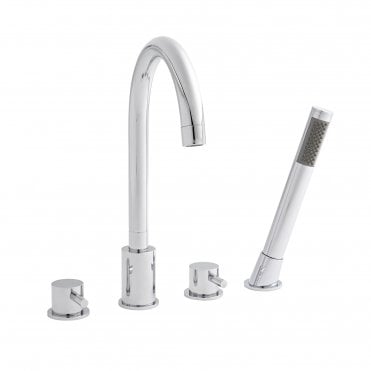 Plan 4 Hole Bath Shower Mixer Tap Polished Chrome