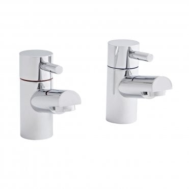 Plan Basin Pillar Taps Polished Chrome (Pair)