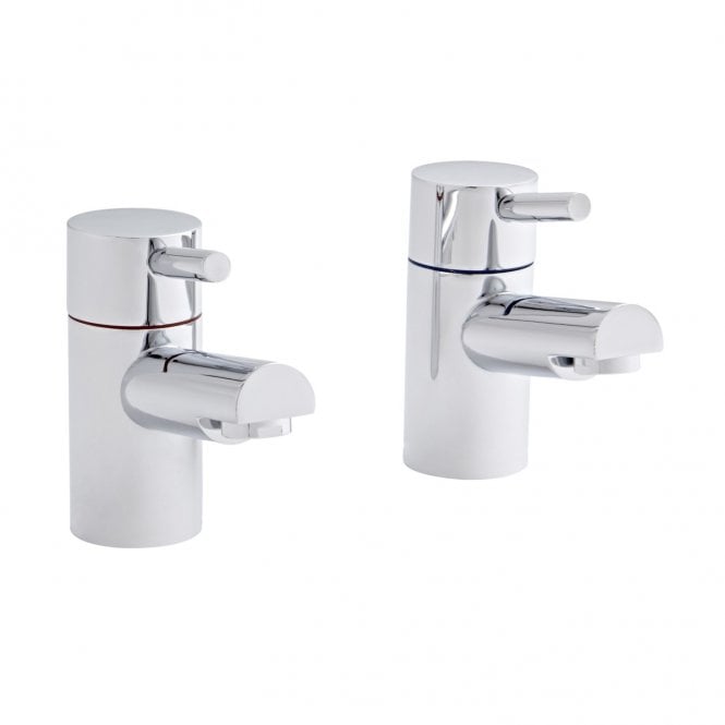 Kartell Plan Bath Pillar Taps Polished Chrome (Pair)