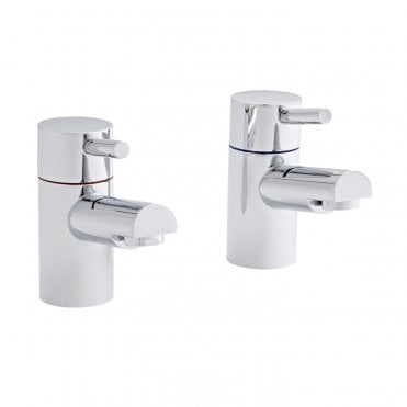 Plan Bath Pillar Taps Polished Chrome (Pair)