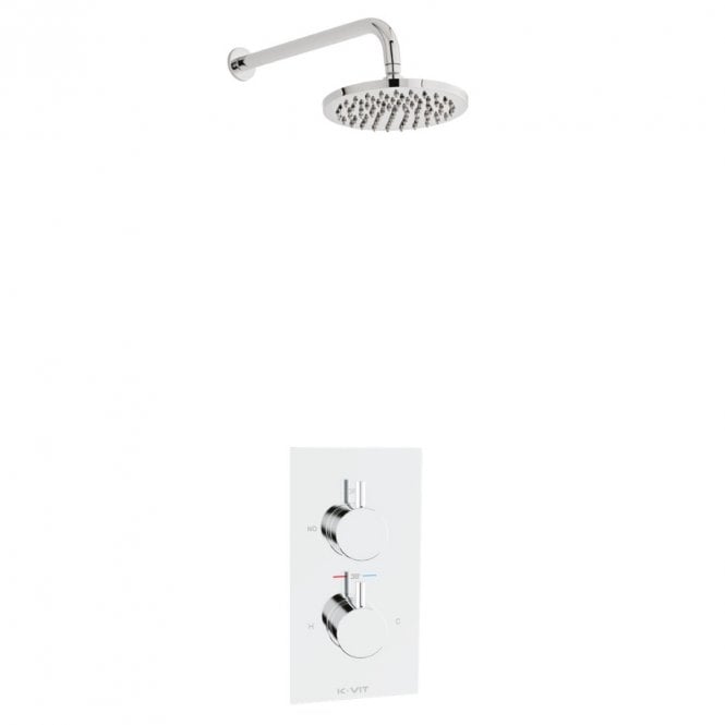 Kartell Plan Chrome Concealed Thermostatic Shower Valve & Fixed Drencher Head