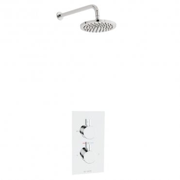 Plan Chrome Concealed Thermostatic Shower Valve & Fixed Drencher Head