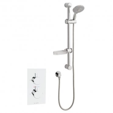 Plan Chrome Concealed Thermostatic Shower Valve with Adjustable Slide Rail Kit