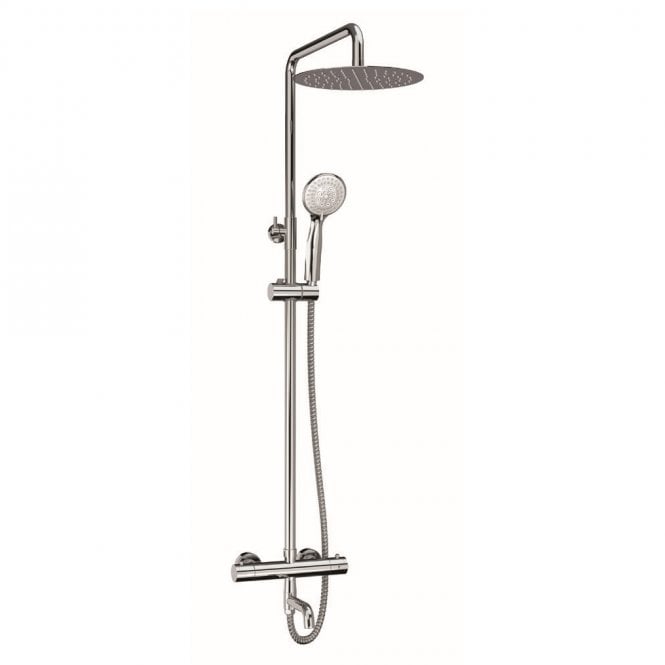 Kartell Plan Drencher Bar Shower with Sliding Handset & Bath Filler Spout Chrome