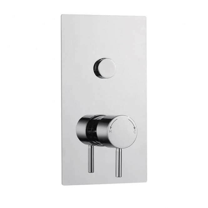 Kartell Plan Single Round Push Button Concealed Thermostatic Shower Valve Chrome