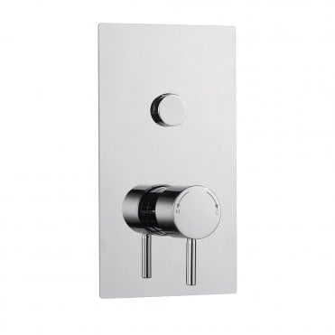 Plan Single Round Push Button Concealed Thermostatic Shower Valve Chrome