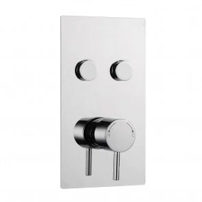 Plan Twin Round Push Button Concealed Thermostatic Shower Valve Chrome