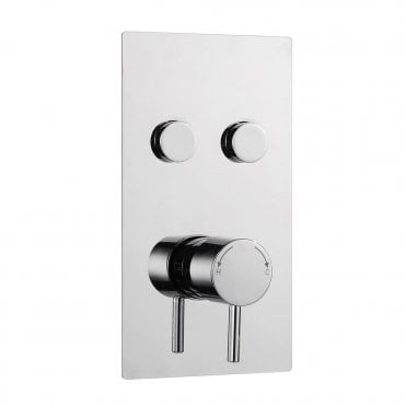 Plan Twin Round Push Button Concealed Thermostatic Shower Valve Chrome